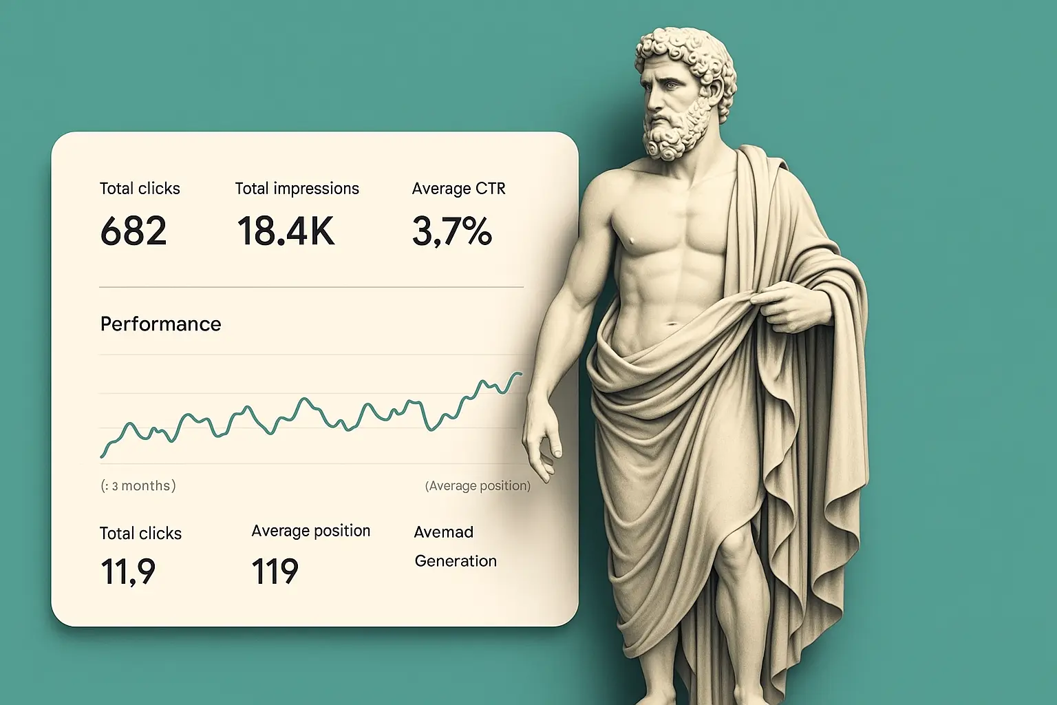 CaptivateClick digital marketing performance dashboard showing improved clicks, impressions, and CTR.