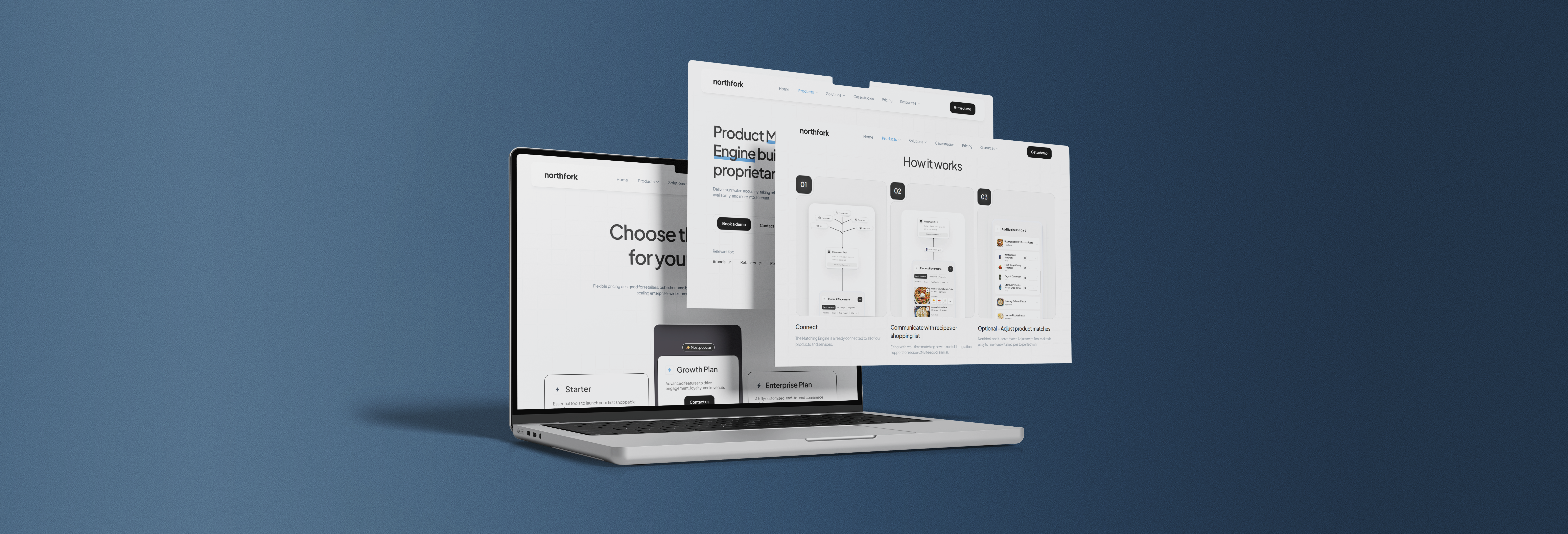 Northfork's enterprise SaaS platform redesign showcased on a laptop, highlighting their product ecosystem for retailers and brands.